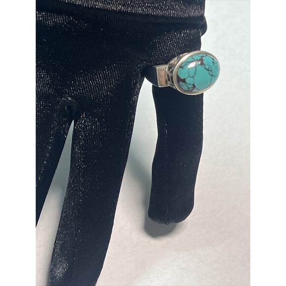 vintage silpada sterling silver 925 Square Pinky Ring Faux Oval Turquoise Size 6 - Picture 13 of 13